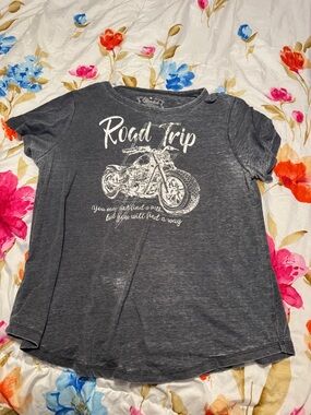 Women's 'Road Trip' Graphic Short Sleeve Tee - Charcoal